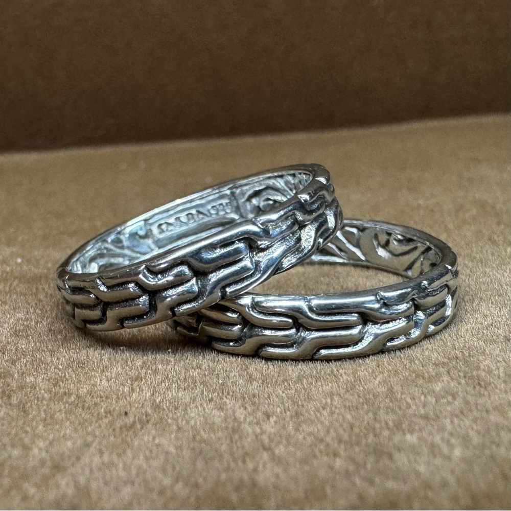 Sterling Silver Stackable Chain Link Style Band R… - image 1